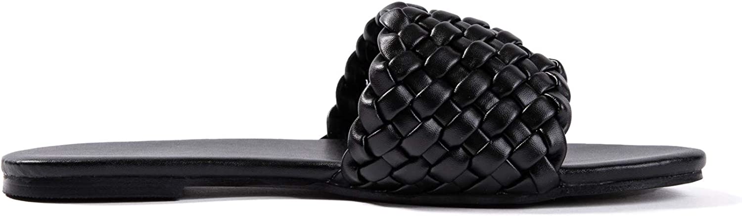 New Women Flat Sandals Braided Leather Crossover