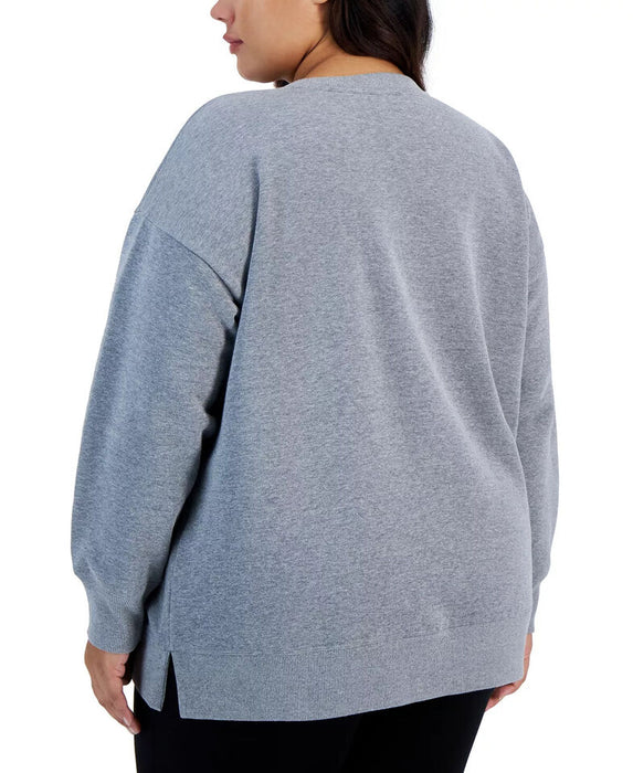 ID IDEOLOGY Plus Size Solid Crewneck Sweatshirt