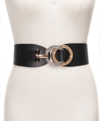 Black with Silver Gold Double Loop Belt