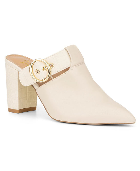 New York And Company Women's Stella Buckled Mules