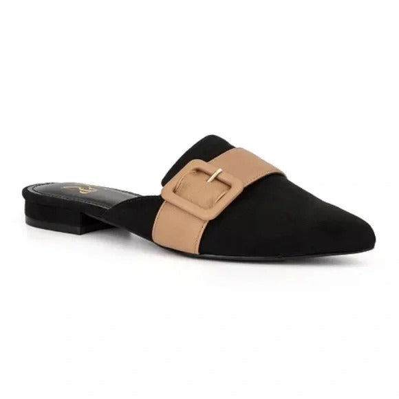 NEW YORK AND COMPANY Women's Parker Buckle Slide Shoes