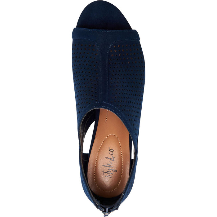 New Style & Co. Womens HanonnP Faux Leather Open Toe Heel Sandals