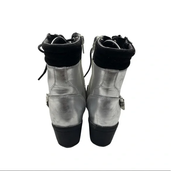 New Kenneth Cole Reaction Mod Moto Silver Boots