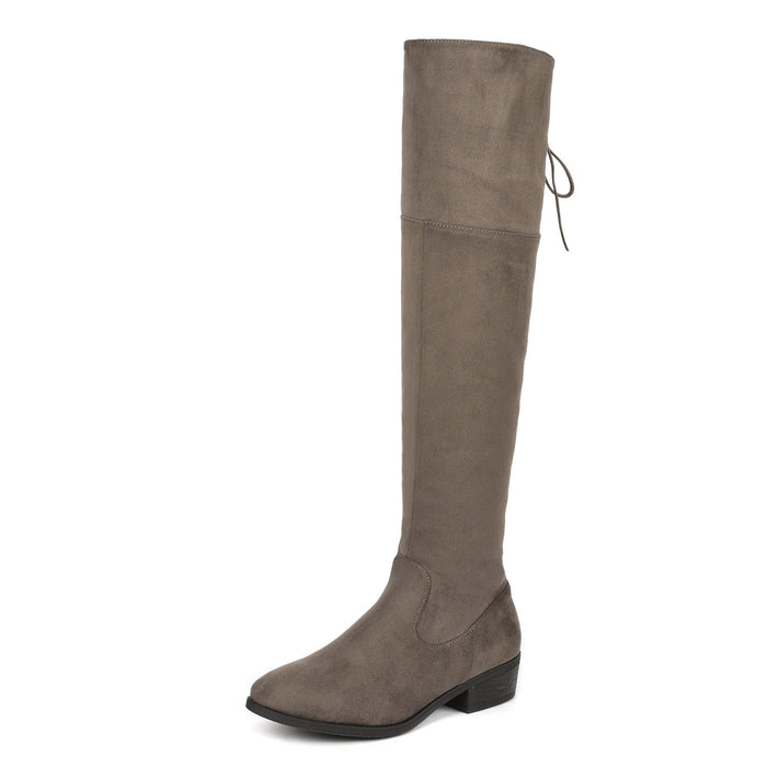 New Dream Pairs Women's Over The Knee High Low Block Heel Riding Boots