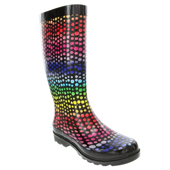 New Raffle Colorful Dot Rain Boots