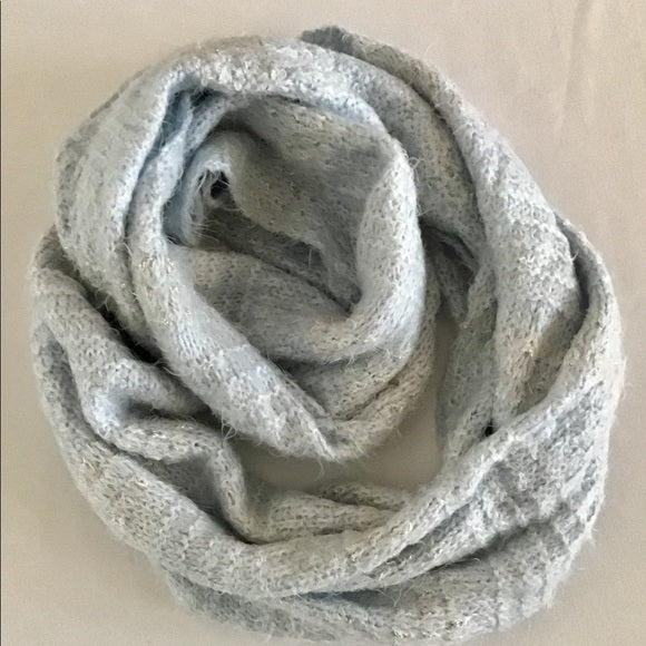 New Soft Glacial Blue with Silver Infinity Scarf