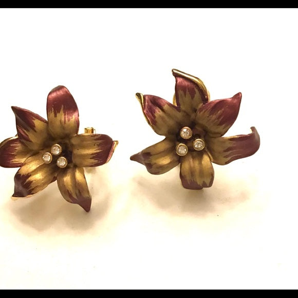 New Rucinni Swarovski Flower Earrings