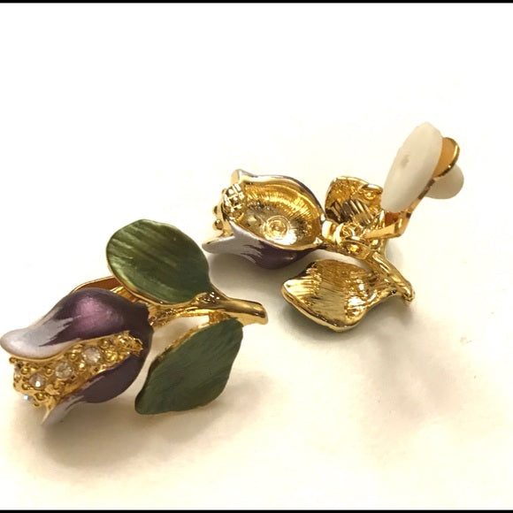 New Rucinni Swarovski Crystal Flower Earrings