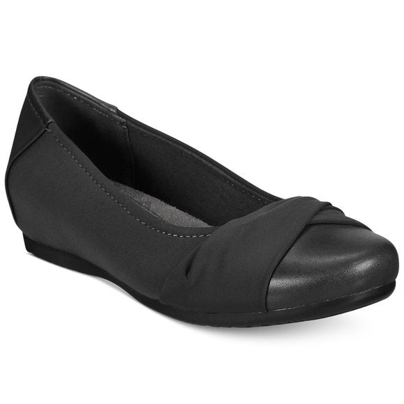 New Women's Black Slip On Flat Shoe