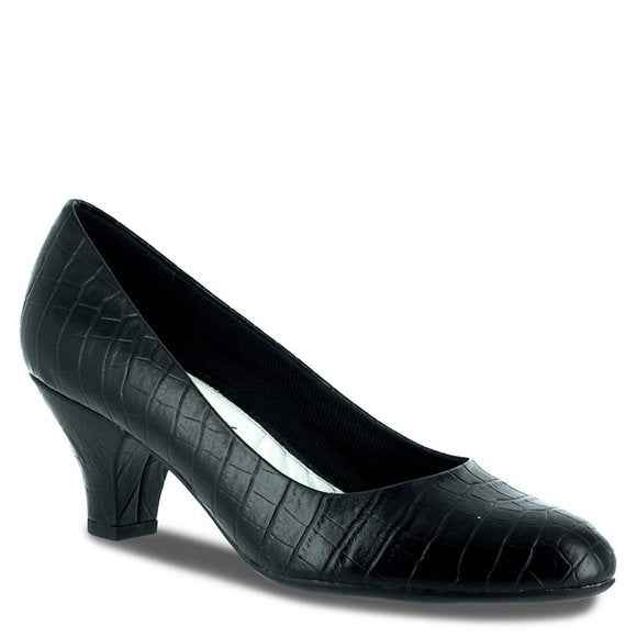 New Women's Black Croco Pump Heels