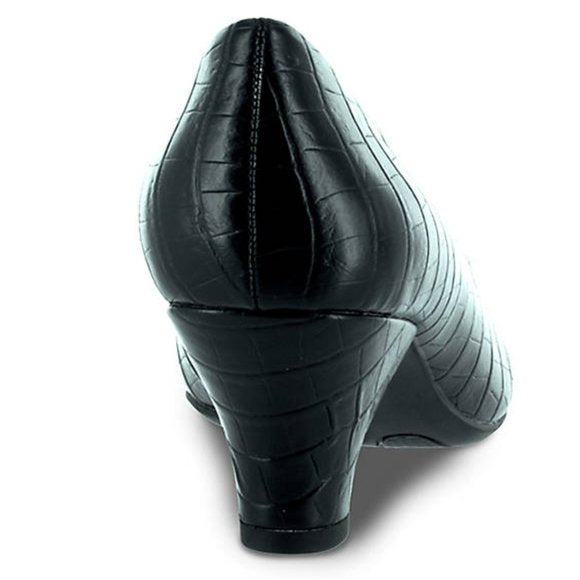 New Women's Black Croco Pump Heels
