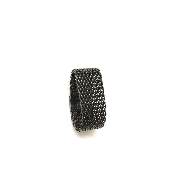 New Women's Woven Chain Charcoal Ring