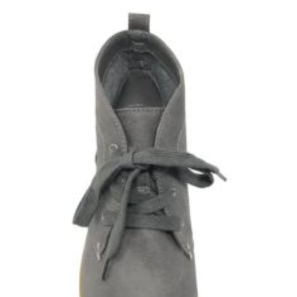New Women's Grey Lace Up Boots