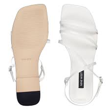 Nine West Mani Ivory Strappy Flat Sandals