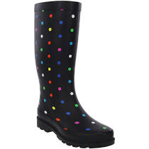 Women Raffle Black Fiesta Dot Rain Boots